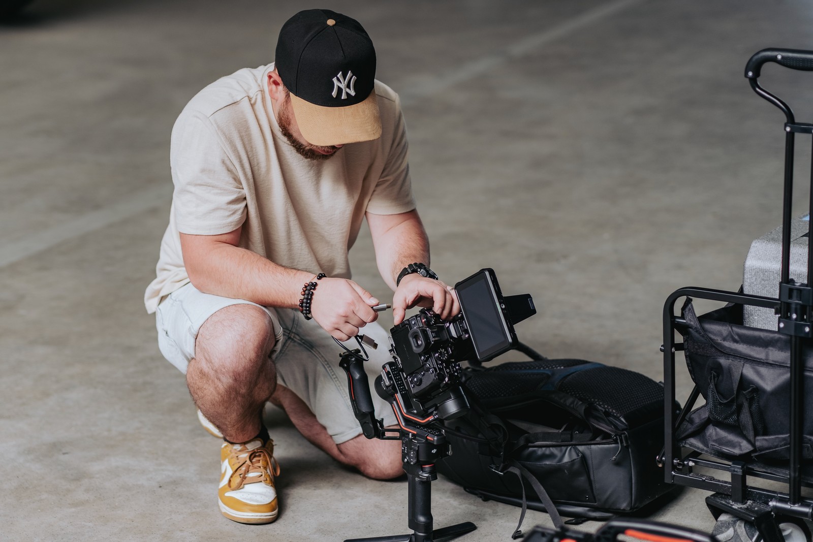 Příprava kamery před natáčením referenčního videa u klienta